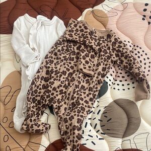 Leopard and Cream Kids One Piece Set